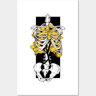 Yellow flowers and bones Posters and Art